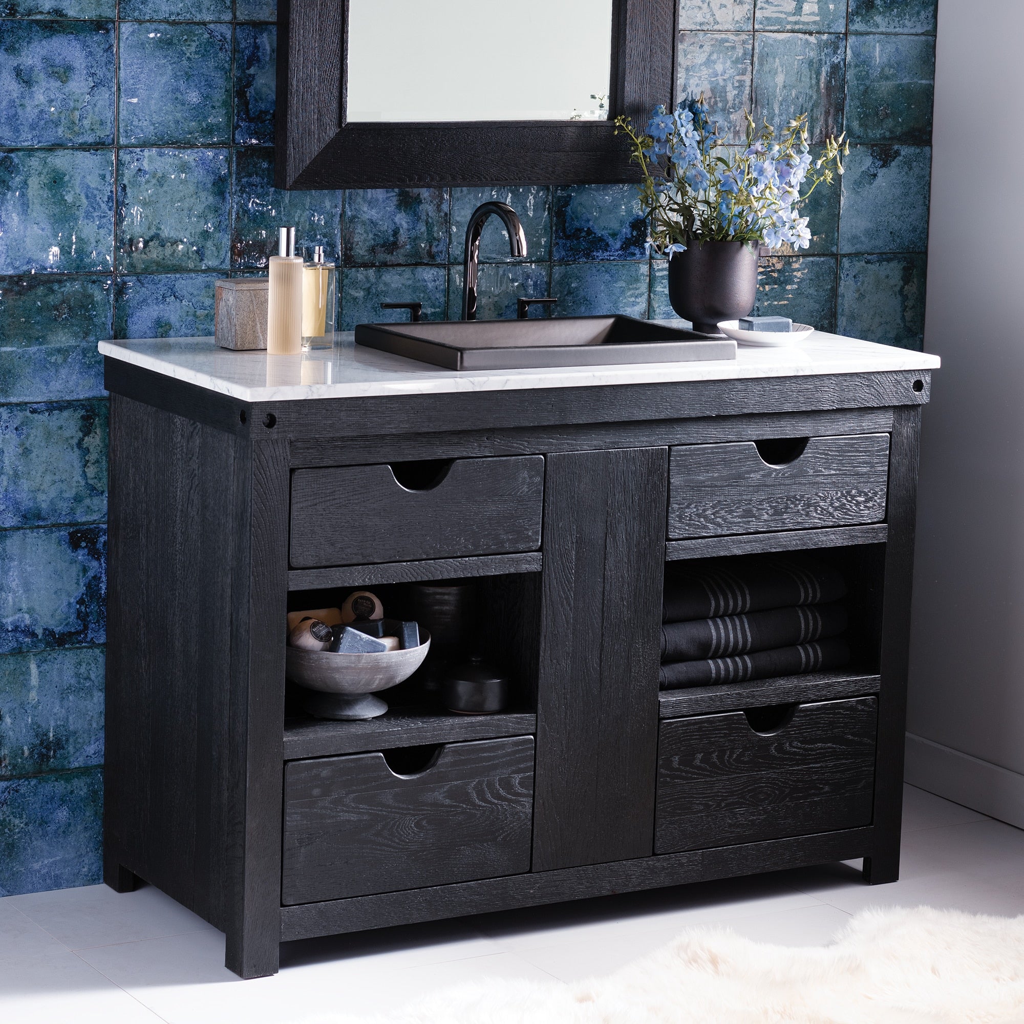 Native Trails Amara 20" x 14" Rectangle Fireclay Bathroom Sink, Gunmetal, PML2014-M