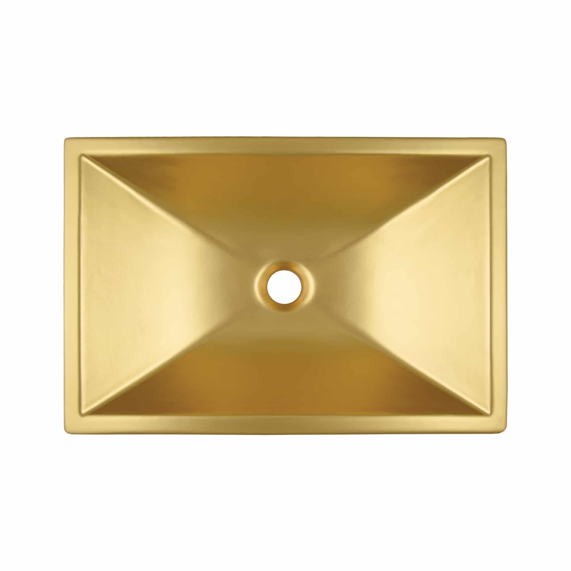Native Trails Amara 20" x 14" Rectangle Fireclay Bathroom Sink, Matte Gold, PML2014-G