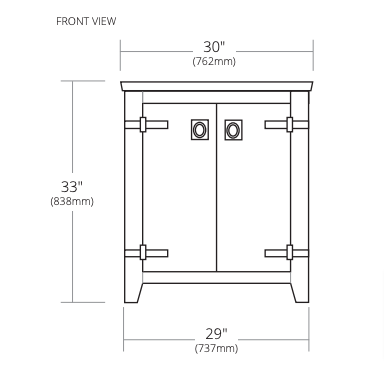 Native Trails 30" Americana Freestanding Vanity Base in Anvil, VNB308