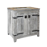 Native Trails 30" Americana Vanity in Driftwood with Carrara Marble Top and Lido in Beachcomber, No Faucet Hole, BND30-VB-CT-MG-024