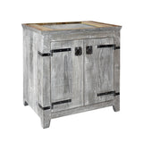 Native Trails 30" Americana Vanity in Driftwood with Carrara Marble Top and Sorrento in Abalone, No Faucet Hole, BND30-VB-CT-MG-096