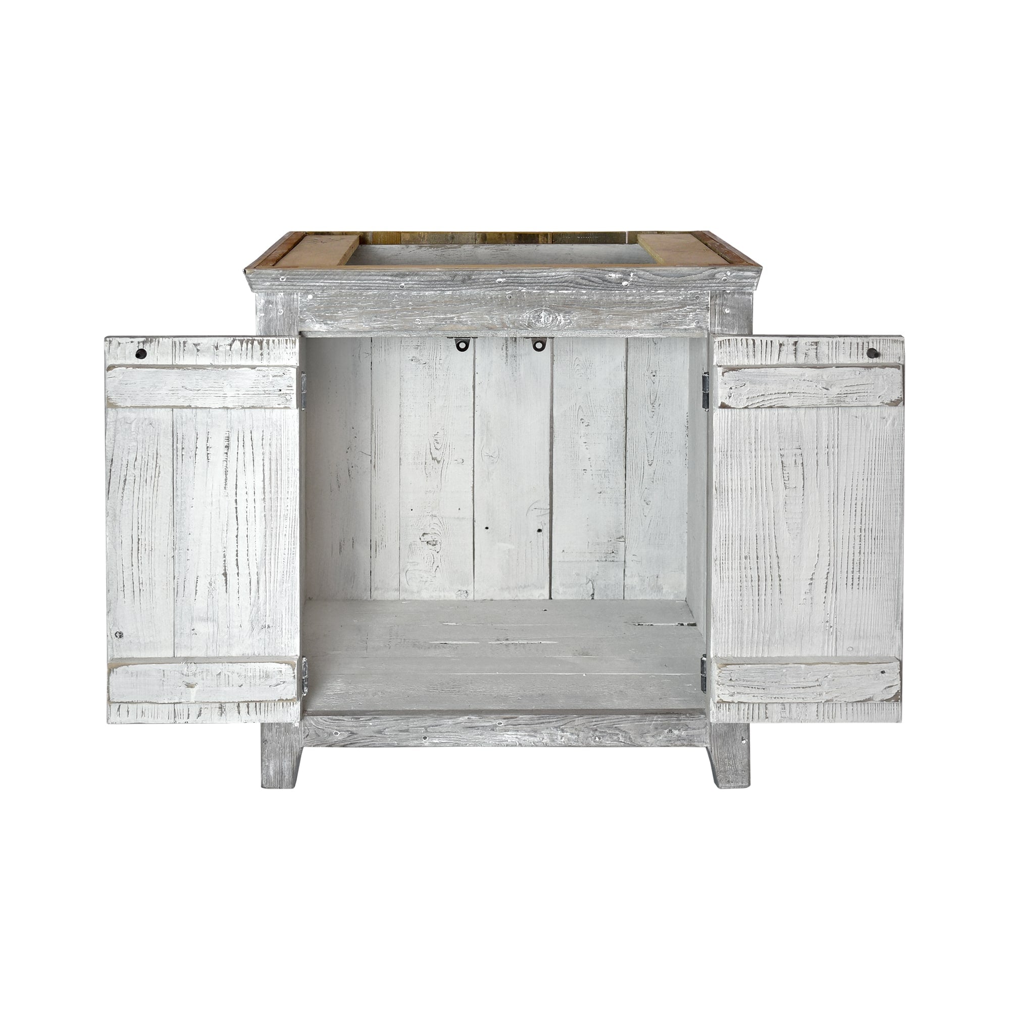Native Trails 30" Americana Vanity in Driftwood with Carrara Marble Top and Lido in Shoreline, No Faucet Hole, BND30-VB-CT-MG-032
