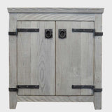 Native Trails 30" Americana Vanity in Driftwood with Carrara Marble Top and Lido in Abalone, No Faucet Hole, BND30-VB-CT-MG-008
