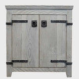 Native Trails 30" Americana Vanity in Driftwood with Carrara Marble Top and Lido in Abyss, No Faucet Hole, BND30-VB-CT-MG-016