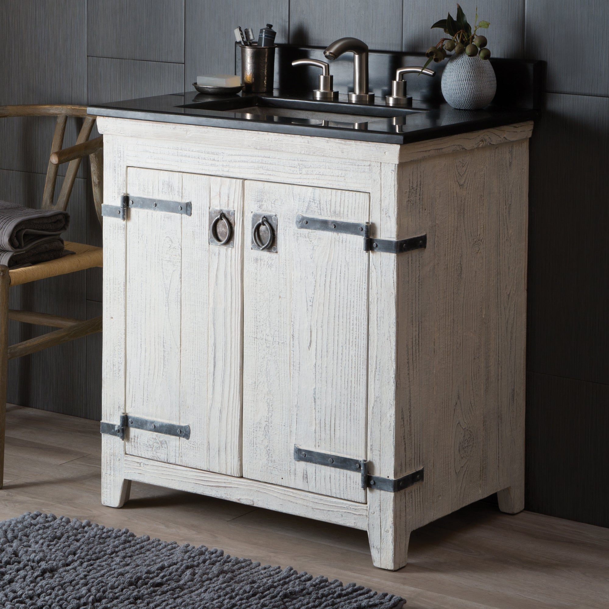 Native Trails 30" Americana Freestanding Vanity Base in Whitewash, VNB300