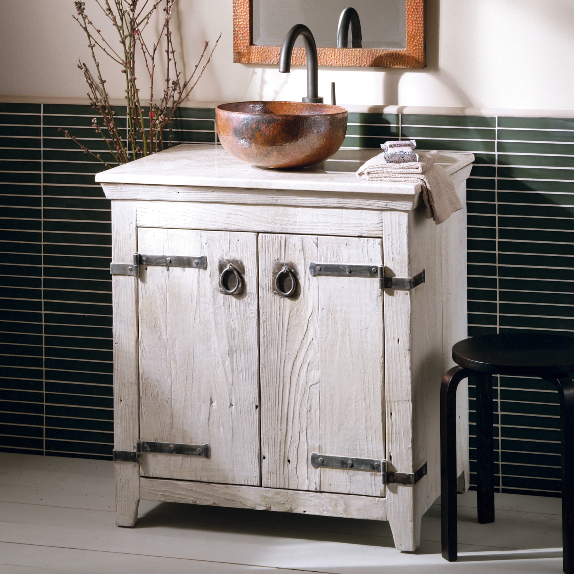 Native Trails 30" Americana Freestanding Vanity Base in Whitewash, VNB300