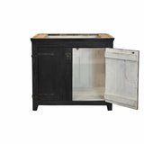 Native Trails 36" Americana Vanity in Anvil with Carrara Marble Top and Lido in Abyss, No Faucet Hole, BND36-VB-CT-MG-014
