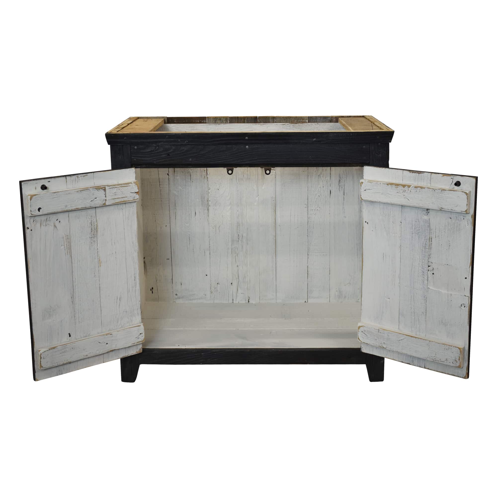 Native Trails 36" Americana Vanity in Anvil with Carrara Marble Top and Lido in Abyss, Single Faucet Hole, BND36-VB-CT-MG-013