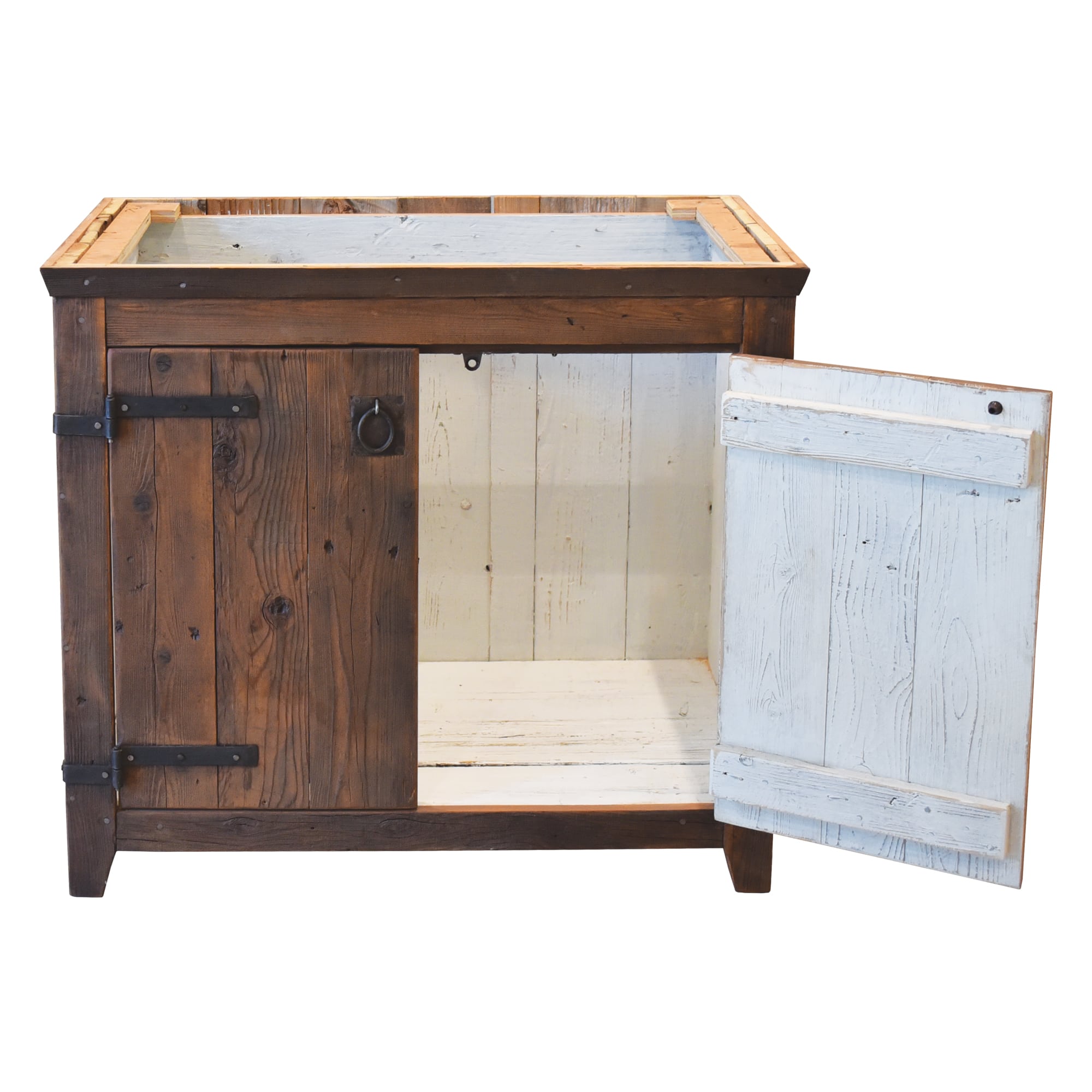 Native Trails 36" Americana Vanity in Chestnut with Carrara Marble Top and Lido in Abyss, No Faucet Hole, BND36-VB-CT-MG-012
