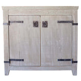 Native Trails 36" Americana Vanity in Driftwood with Carrara Marble Top and Lido in Abyss, No Faucet Hole, BND36-VB-CT-MG-016