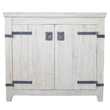 Native Trails 36" Americana Vanity in Whitewash with Carrara Marble Top and Verona in Abalone, No Faucet Hole, BND36-VB-CT-MG-058