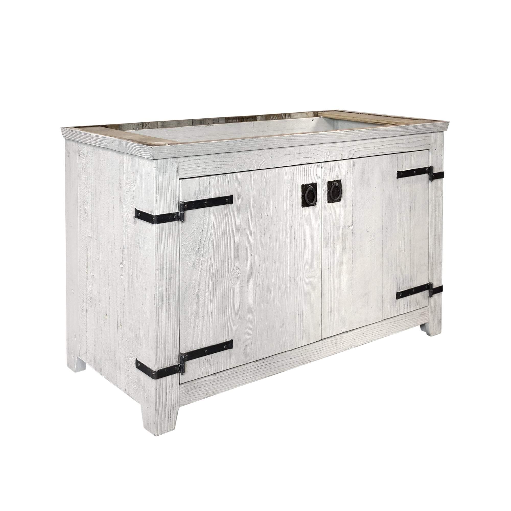 Native Trails 48" Americana Freestanding Rustic Vanity Base in Whitewash, Reclaimed Wood, VNB480