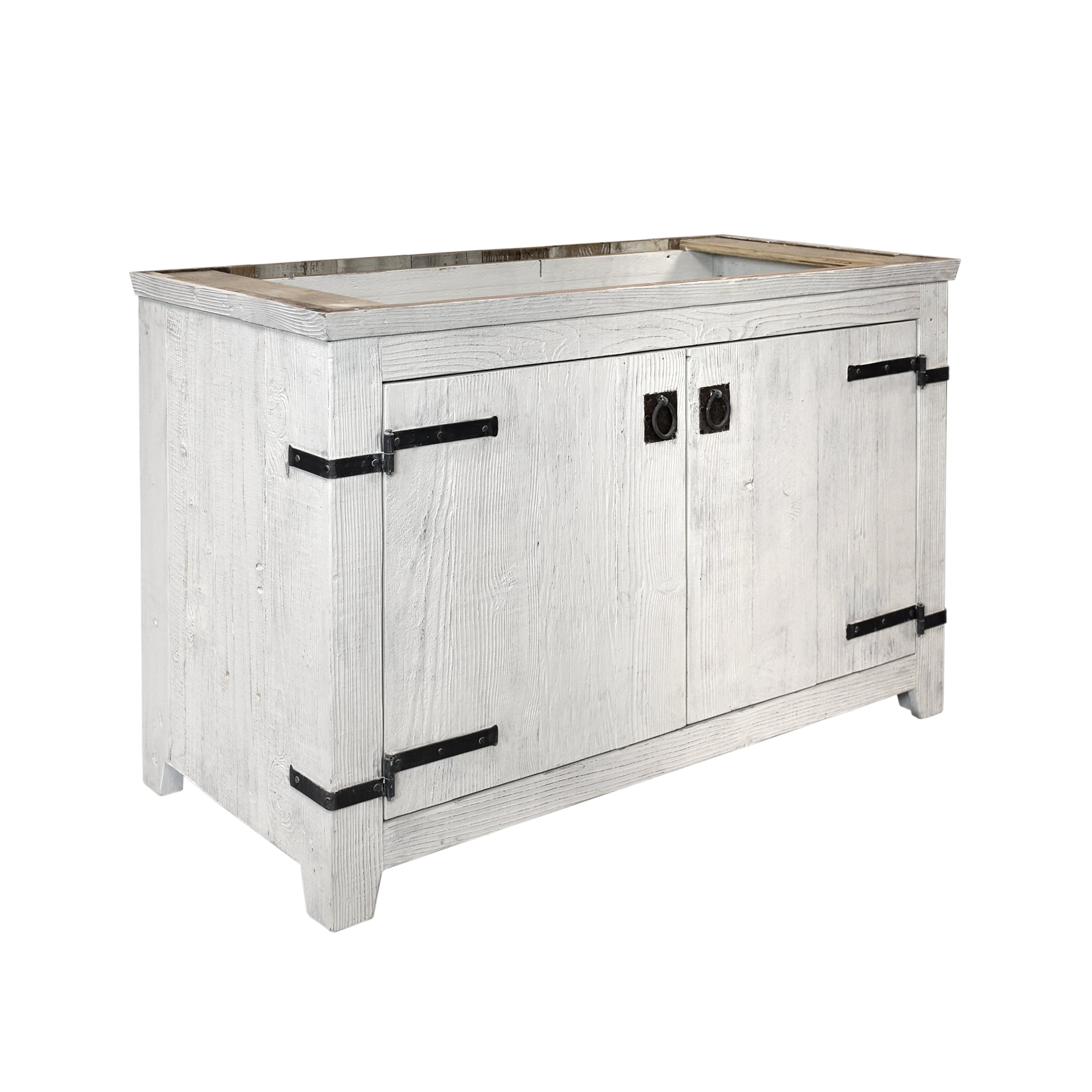 Native Trails 48" Americana Vanity in Whitewash with Carrara Marble Top and Sorrento in Beachcomber, No Faucet Hole, BND48-VB-CT-MG-106