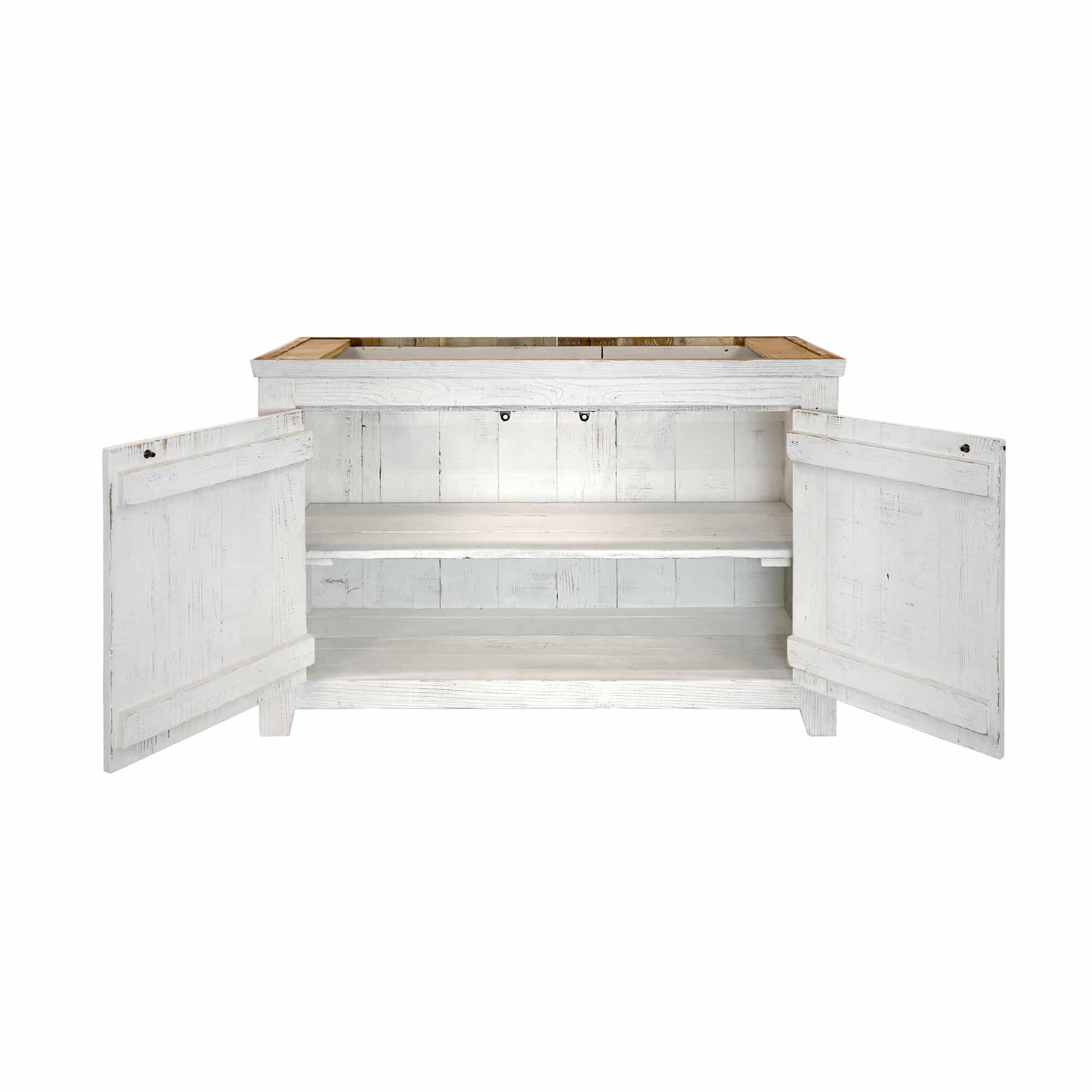 Native Trails 48" Americana Vanity in Whitewash with Carrara Marble Top and Sorrento in Beachcomber, Single Faucet Hole, BND48-VB-CT-MG-105
