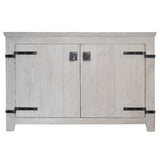 Native Trails 48" Americana Vanity in Whitewash with Carrara Marble Top and Sorrento in Bianco, No Faucet Hole, BND48-VB-CT-MG-098
