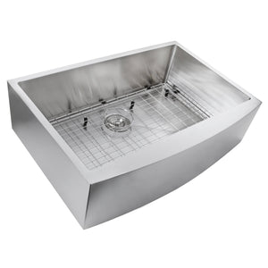 Alternate Image for Nantucket Sinks Pro Series 33" Stainless Steel Farmhouse Sink, 16 Gauge, Apron332210-SR-16