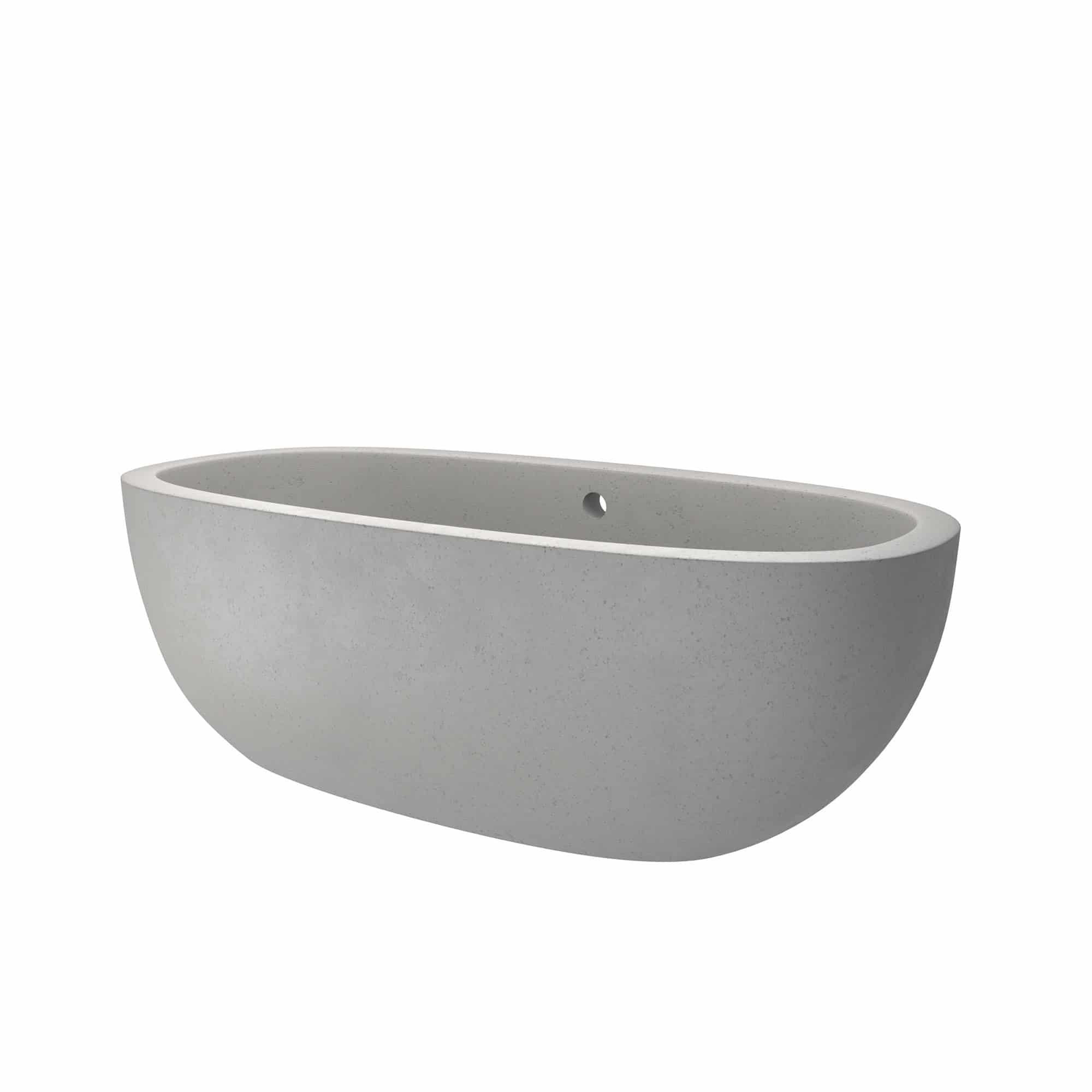 Native Trails 72" NativeStone Concrete Avalon 72" Bathtub, Ash, NST7236-A