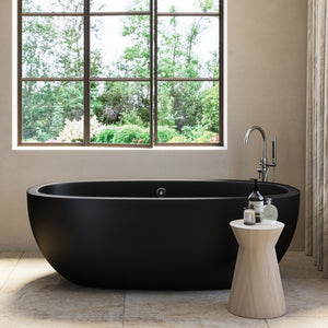 Alternate Image for Native Trails 72" NativeStone Concrete Avalon Freestanding Bathtub, Charcoal, NST7236-C