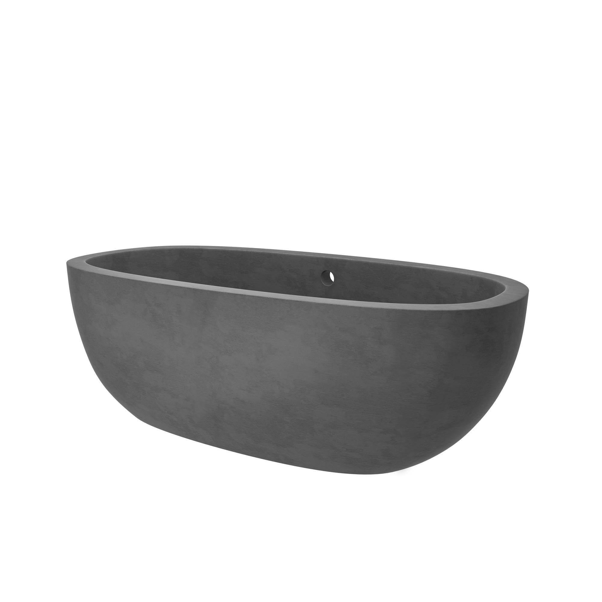 Native Trails 72" NativeStone Concrete Avalon 72" Bathtub, Slate, NST7236-S