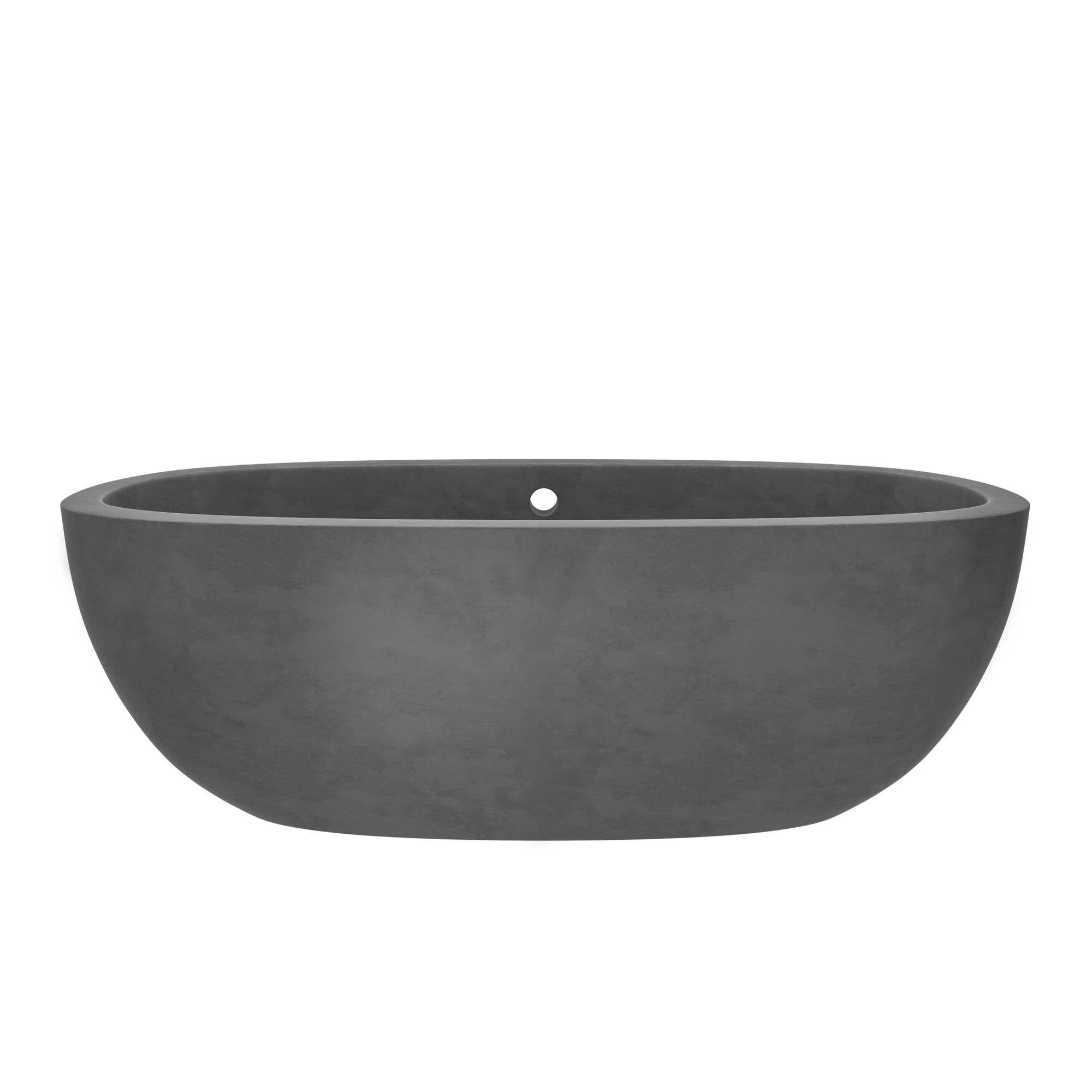 Native Trails 72" NativeStone Concrete Avalon 72" Bathtub, Slate, NST7236-S