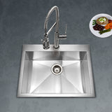 Houzer 25" Stainless Steel Topmount Zero Radius Single Bowl Kitchen Sink, BCS-2522 - The Sink Boutique