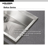 Houzer 25" Stainless Steel Topmount Zero Radius Single Bowl Kitchen Sink, BCS-2522 - The Sink Boutique