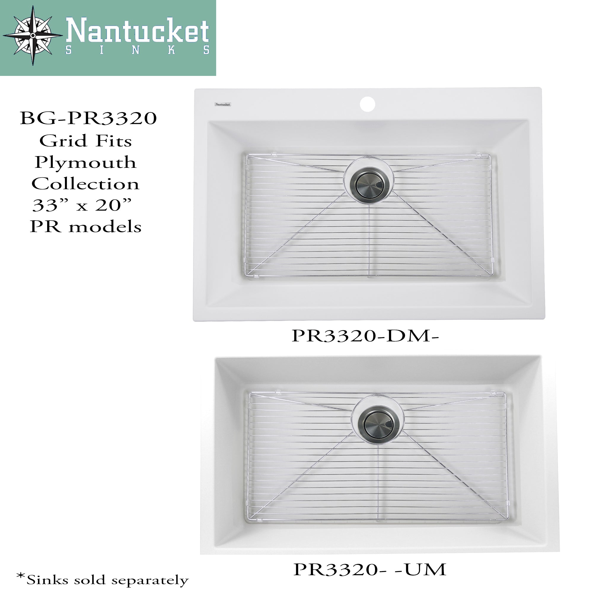 Nantucket Sinks Stainless Steel Bottom Grid BG-PR3320