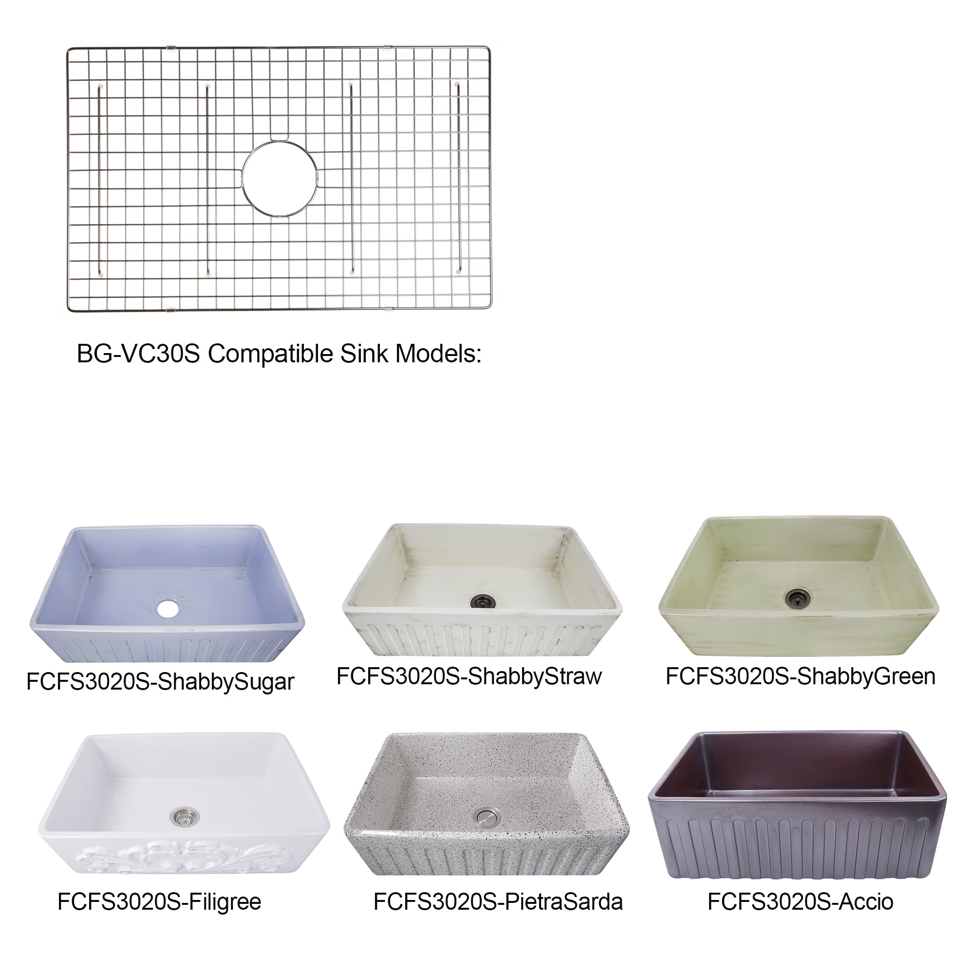 Nantucket Sinks Stainless Steel Bottom Grid BG-VC30S