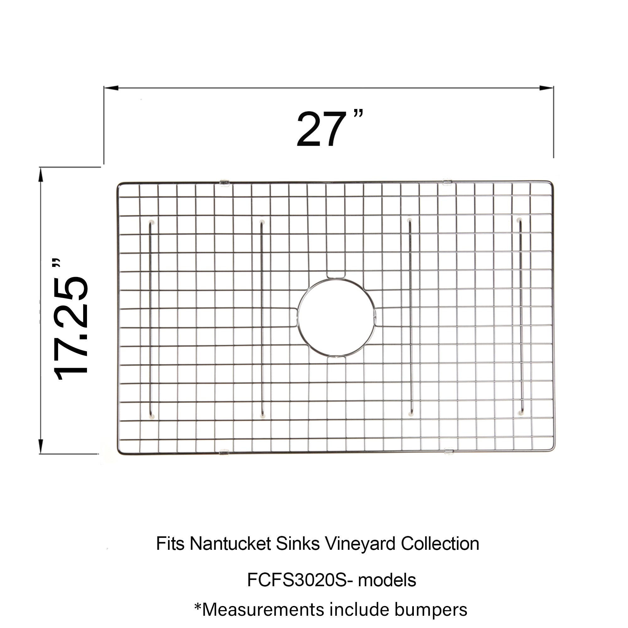 Nantucket Sinks Stainless Steel Bottom Grid BG-VC30S