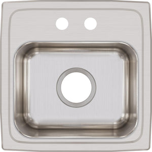 Alternate Image for Elkay Lustertone 15" Stainless Steel Bar Sink, Lustrous Satin, 2 Faucet Holes, BLR15162
