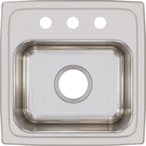 Alternate Image for Elkay Lustertone 15" Stainless Steel Bar Sink, Lustrous Satin, 3 Faucet Holes, BLR15163