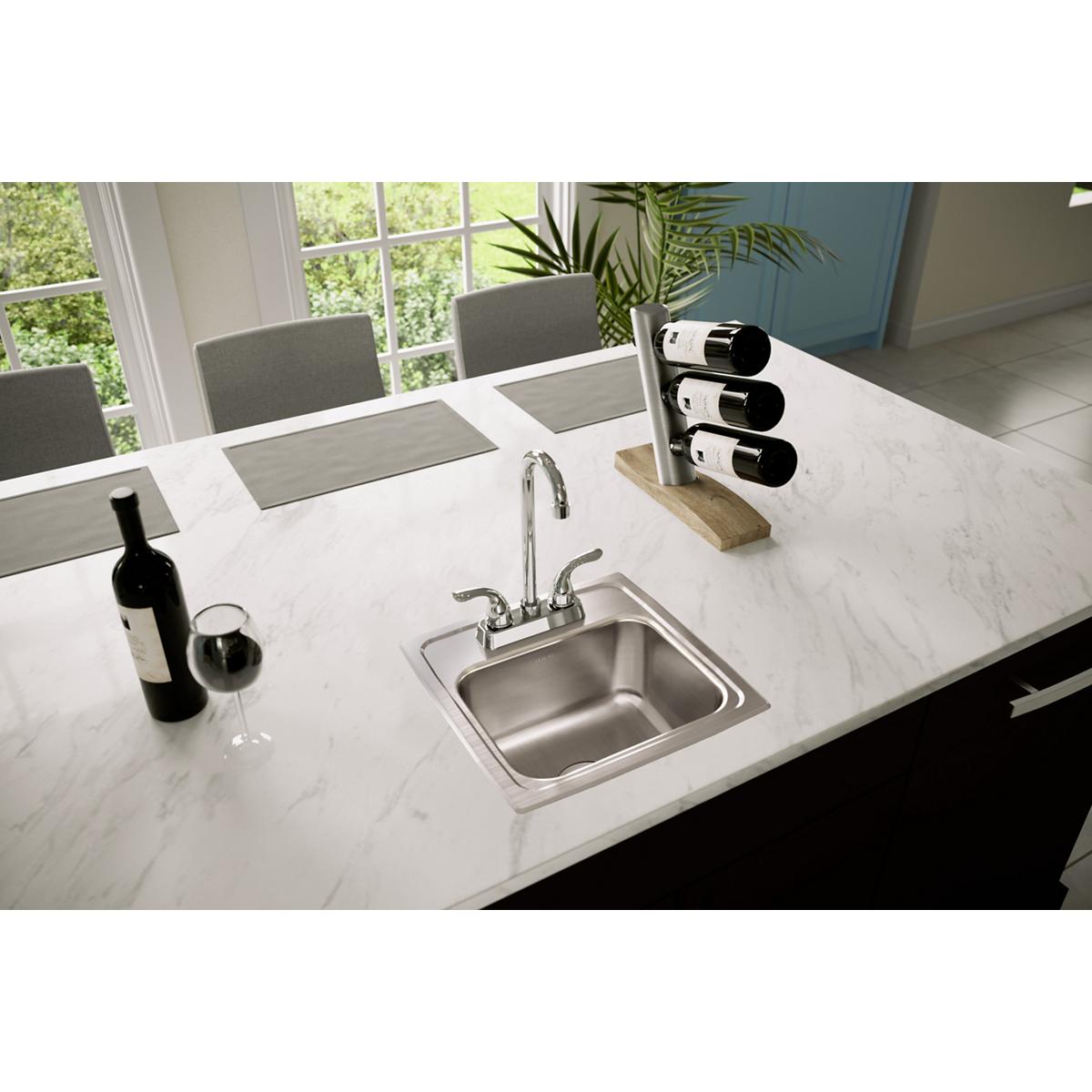 Elkay Lustertone 15" Stainless Steel Bar Sink, Lustrous Satin, BLR152 - The Sink Boutique