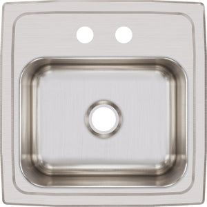 Alternate Image for Elkay Lustertone 15" Stainless Steel Bar Sink, Lustrous Satin, 2 Faucet Holes, BLR152