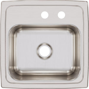 Alternate Image for Elkay Lustertone 15" Stainless Steel Bar Sink, Lustrous Satin, 2 Faucet Holes, BLR15MR2