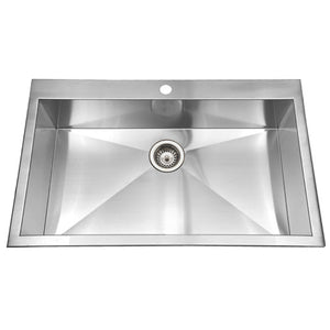 Alternate Image for Houzer 33" Stainless Steel Topmount Single Bowl Kitchen Sink, 18 Gauge, BLS-3322