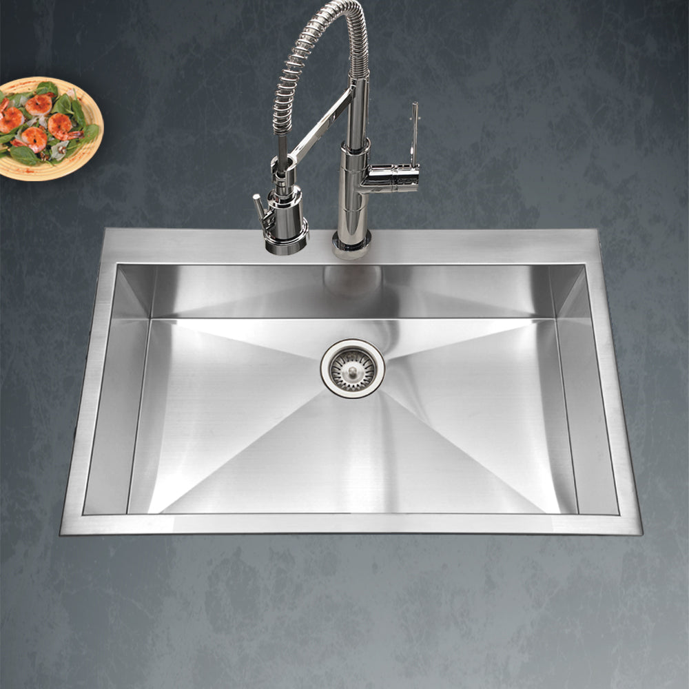 Houzer 33" Stainless Steel Topmount Single Bowl Kitchen Sink, BLS-3322 - The Sink Boutique