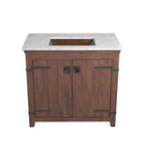 Native Trails 36" Americana Vanity in Chestnut with Carrara Marble Top and Avila in Antique, 8" Widespread Faucet Holes, BND36-VB-CT-CP-004