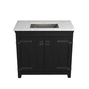 Alternate Image for Native Trails 36" Americana Vanity in Anvil with Carrara Marble Top and Avila in Polished Nickel, 8" Widespread Faucet Holes, BND36-VB-CT-CP-030