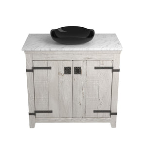 Alternate Image for Native Trails 36" Americana Vanity in Whitewash with Carrara Marble Top and Lido in Abyss, No Faucet Hole, BND36-VB-CT-MG-010