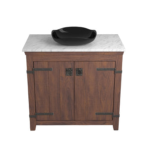 Alternate Image for Native Trails 36" Americana Vanity in Chestnut with Carrara Marble Top and Lido in Abyss, Single Faucet Hole, BND36-VB-CT-MG-011