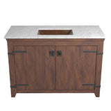 Native Trails 48" Americana Vanity in Chestnut with Carrara Marble Top and Avila in Antique, Single Faucet Hole, BND48-VB-CT-CP-003