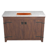 Native Trails 48" Americana Vanity in Chestnut with Carrara Marble Top and Avila in Polished Copper, Single Faucet Hole, BND48-VB-CT-CP-011