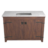 Native Trails 48" Americana Vanity in Chestnut with Carrara Marble Top and Avila in Brushed Nickel, 8" Widespread Faucet Holes, BND48-VB-CT-CP-020