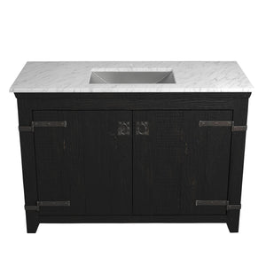 Alternate Image for Native Trails 48" Americana Vanity in Anvil with Carrara Marble Top and Avila in Brushed Nickel, Single Faucet Hole, BND48-VB-CT-CP-021