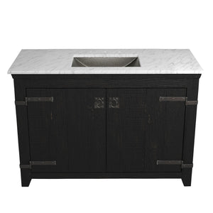 Alternate Image for Native Trails 48" Americana Vanity in Anvil with Carrara Marble Top and Avila in Polished Nickel, 8" Widespread Faucet Holes, BND48-VB-CT-CP-030