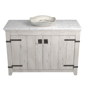 Alternate Image for Native Trails 48" Americana Vanity in Whitewash with Carrara Marble Top and Lido in Abalone, Single Faucet Hole, BND48-VB-CT-MG-001