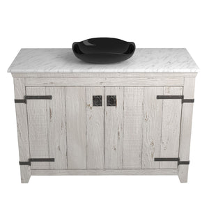 Alternate Image for Native Trails 48" Americana Vanity in Whitewash with Carrara Marble Top and Lido in Abyss, Single Faucet Hole, BND48-VB-CT-MG-009