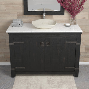 Alternate Image for Native Trails 48" Americana Vanity in Anvil with Carrara Marble Top and Lido in Beachcomber, Single Faucet Hole, BND48-VB-CT-MG-021