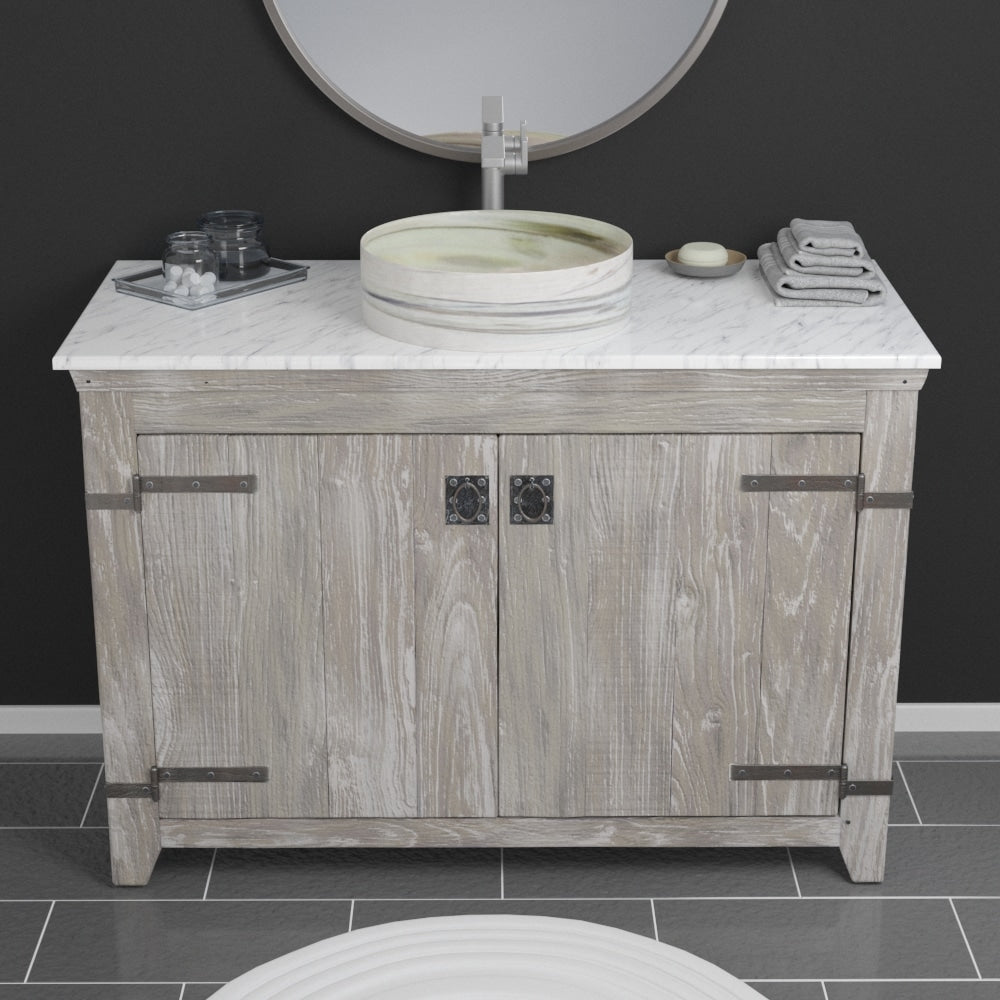 Native Trails 48" Carrara Vanity Top - Vessel with Single Hole Cutout, VNT48-CV1
