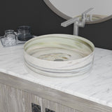 Native Trails 48" Americana Vanity in Driftwood with Carrara Marble Top and Positano in Abalone, Single Faucet Hole, BND48-VB-CT-MG-039